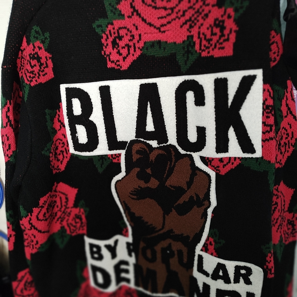 Black By Popular Demand long rose cardigan